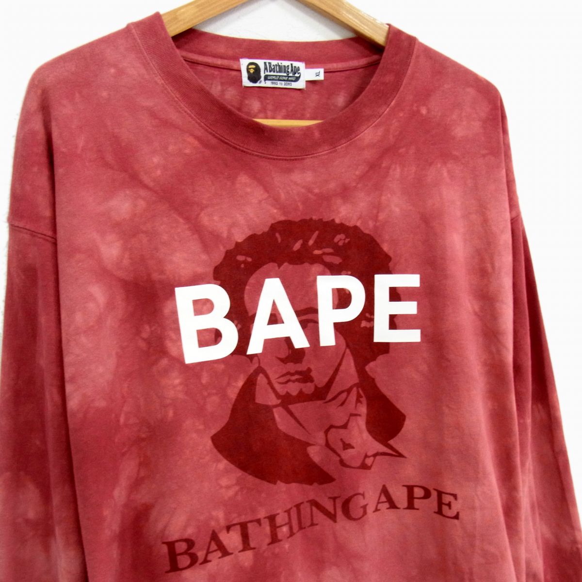 【中古】美品◇a bathing ape ロンＴ 長袖 Ｔシャツ ベートベンプリント タイダイ柄 アベイジングエイプ 大きめサイズ メンズXL&amp;#8203;｜ユーズドセレクトショップ BLUE
