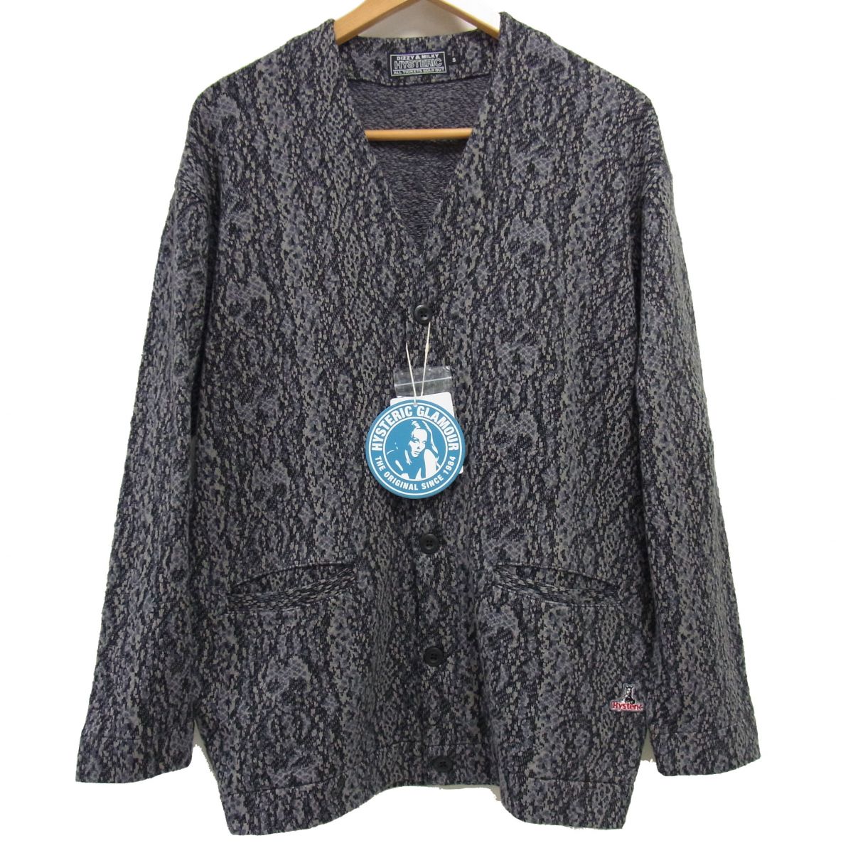 【未当て嵌める】☆HYSTERIC GLAMOUR SPEAK NO EVIL紋章 ジレー 25AW 日本製 メンズ スカルパイソン柄 コート・ジャケット-メンズファッション
