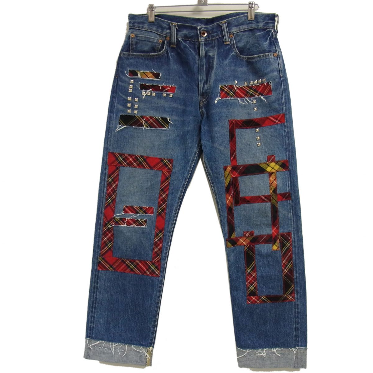 【中古】美品☆BRU NA BOINN ブルーナボイン ブーマンデニム 21AW リメイクデニム セルビッチデニム メンズ ボタンフライ 日本製|ユーズドセレクトショップ BLUE