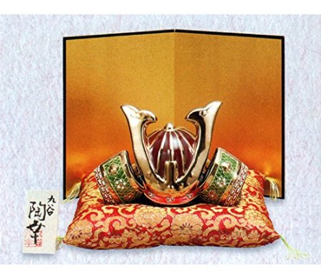 楽天市場】九谷焼 五月人形 長峰6.5号兜 上等金彩盛B（兜鉢 桃色に桜