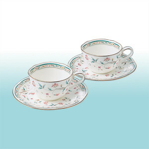 Noritake ノリタケ カップ ＆ ソーサー ペアセット コーヒー ティー 兼用 220cc 花更紗 2客 ボーンチャイナ P59387A/4409