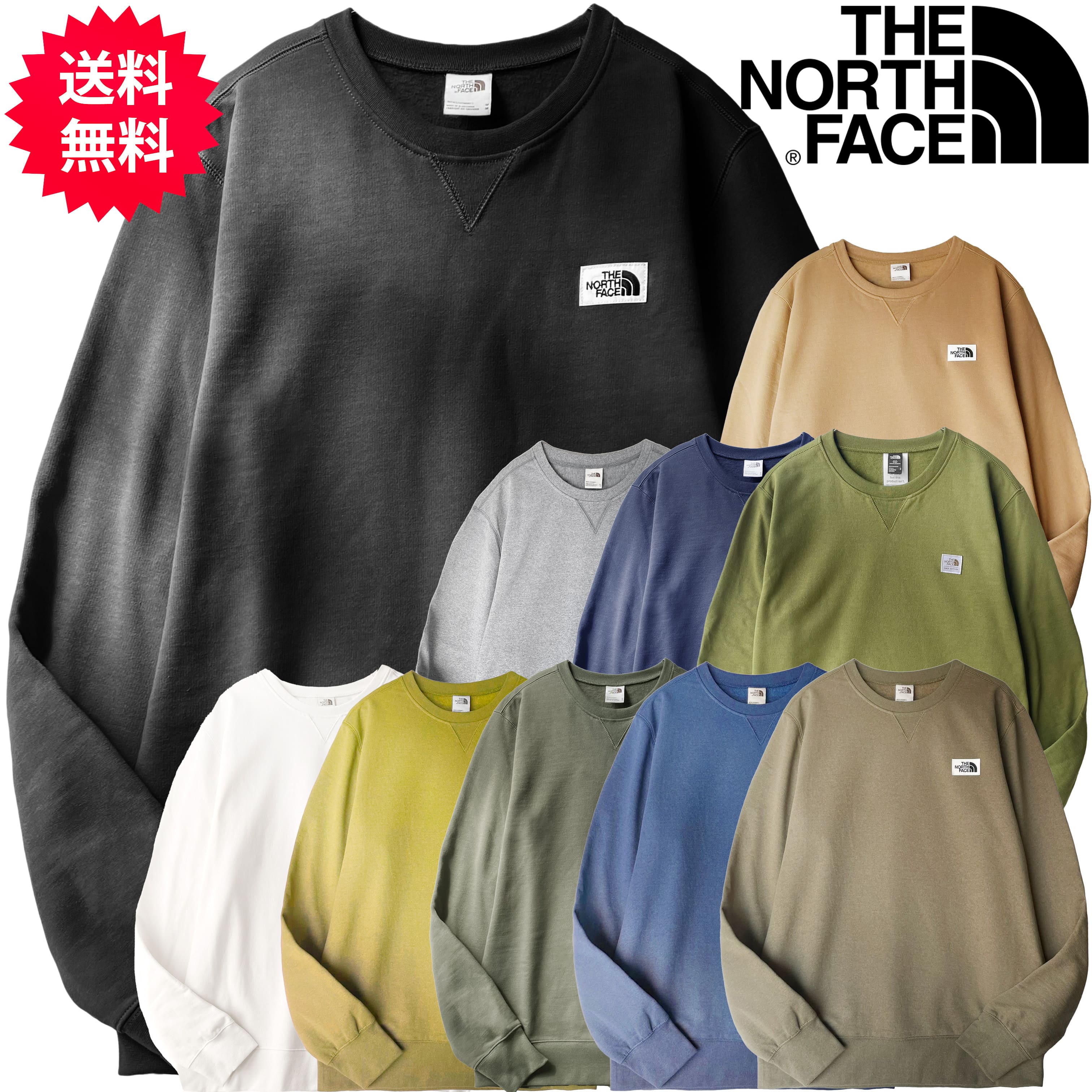 ノースフェイス トレーナー スウェット 長袖 メンズ THE NORTH FACE トレーナ Heritage Patch Crew 裏起毛 シンプル ワンポイント パッチロゴ ロゴトレーナー レディース ノースフェイストレーナー 黒 ブラック 白 ホワイト グレー ネイビー オリーブ S M L XL LL 2L 3L 2XL