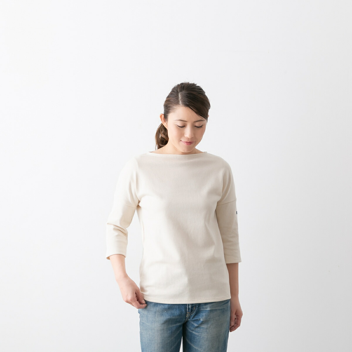 【500円クーポン配布中】(メール便OK) ＜br /＞SAINT JAMES セントジェームス ＜br /＞OUESSANT 無地 7分袖 4色 17JC CRAZ SLOU U