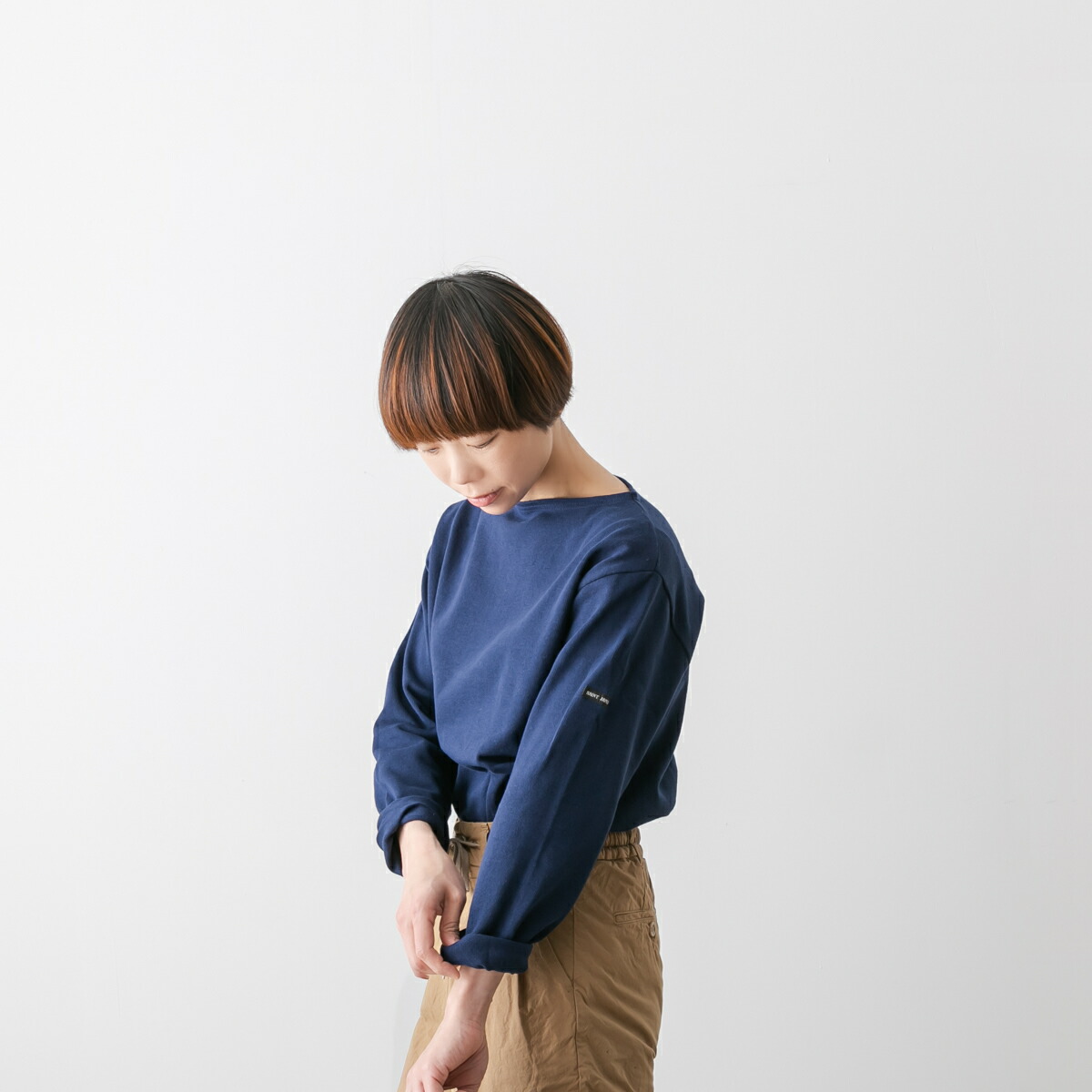 【10%OFFクーポン配布】(メール便OK) ＜br /＞SAINT JAMES セントジェームス ＜br /＞OUESSANT ウエッソン 無地＜br /＞長袖 MUJI 定番 カットソー