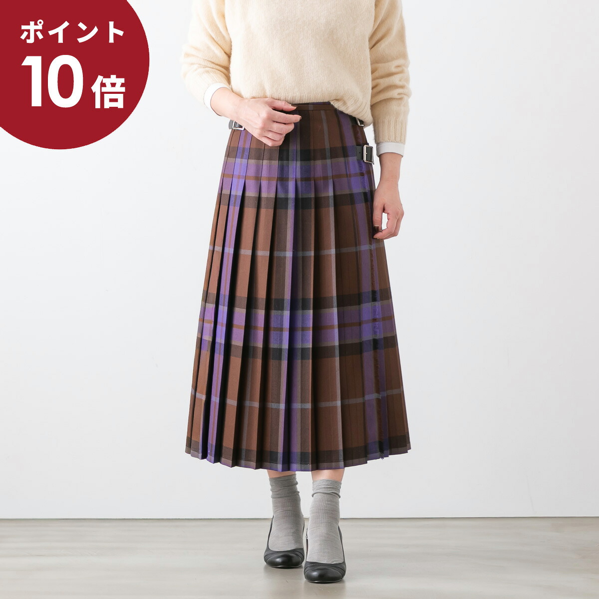 【ポイント10倍】O'NEIL OF DUBLIN オニール・オブ・ダブリン ＜br /＞WRAP SKIRT ウール タック ＜br /＞ラップスカート チェック 11色 NOD0853