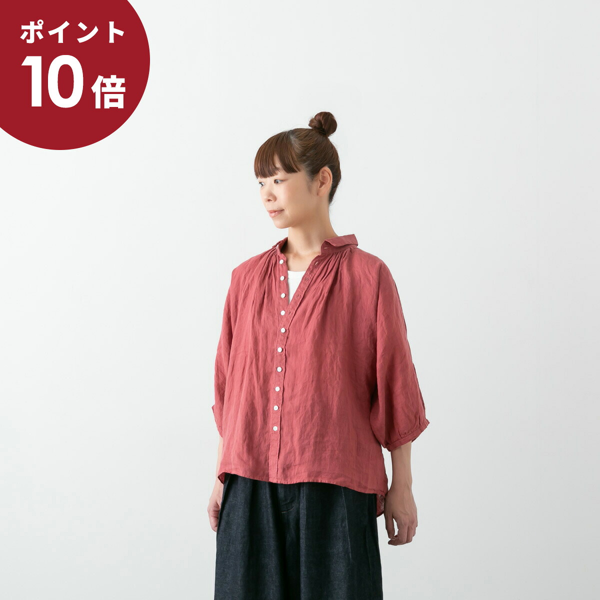 【ポイント10倍】(メール便OK) ＜br /＞D.M.G Brocante ドミンゴ ブロカント ＜br /＞リネンキャンバス グランシャツ 2色 36-340L