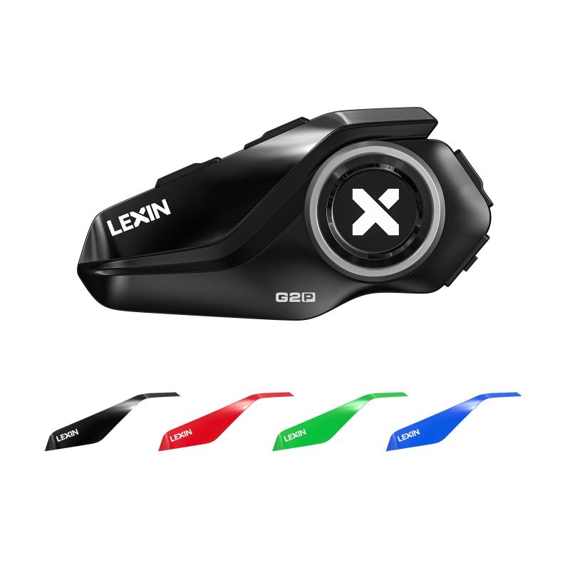 LEXIN G2P バイク インカム Bluetooth5.1 最大6台接続 1000m通話 バイク用インカム FMラジオ DSP/CVCノイズ低減 800mAh長時間バッテリー IP67防水 交換カバー付き 40mm スピーカー 技適認証 日本語音声案