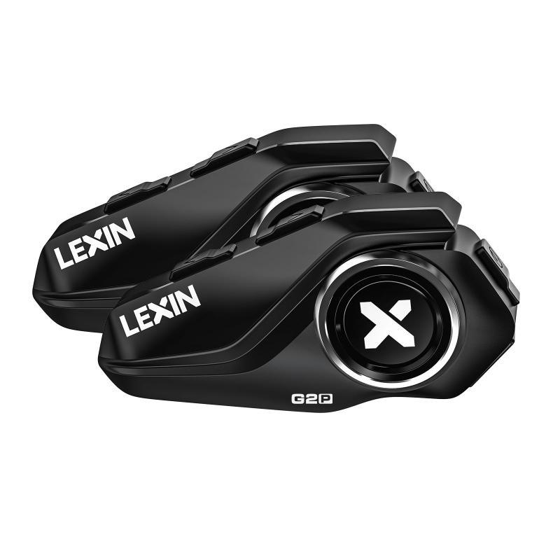 LEXIN G2P 2台 バイク インカム Bluetooth5.1 6riders同時接続 4つオプションFMラジオ付き 最大通話距離1000M バイク用インカム 13時間通話 Siri対応 IP67防水 HI-FI音質 インカムバイク用 音声コマンド