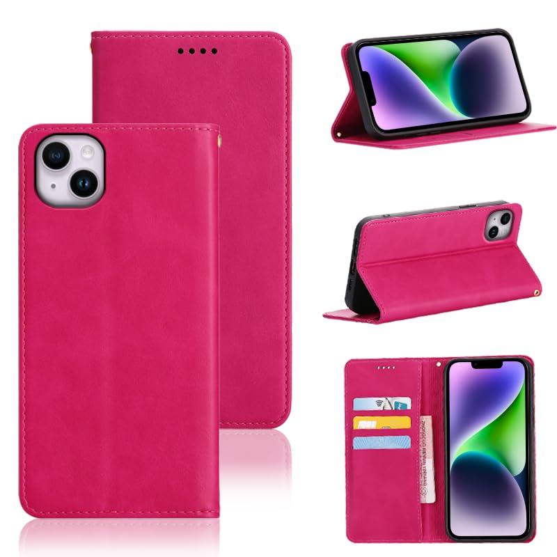 ⭐️iPhone 14 Pro 用 ケース 手帳型 ピンク 財布型 高級感 iPhone 14 ケース 多機能 手帳型 分離 財布型 : aim games