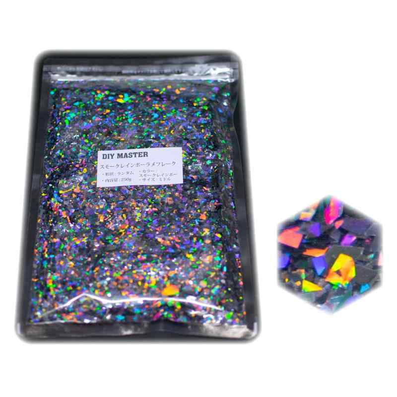 DIY MASTER スモークレインボー ラメ フレーク ランダム ミドル 250g|Blueberry