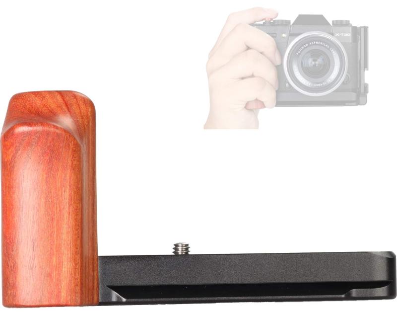WEPOTO Fujifilm X-T10 X-T20 X-T30 XT30II用ハンドグリップメタル赤檀白木 WR-XT30