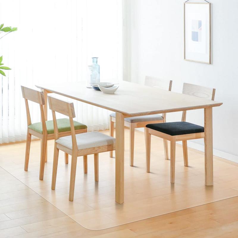 【拭くだけ】ダイニングマット 透明 170×220cm クリアマット 1.5mm厚 拭ける PVCマット 床暖房対応 お手入れ簡単 キッチマット ソフト エンボス加工 カットできる サラっとした手触り 清潔 ハー