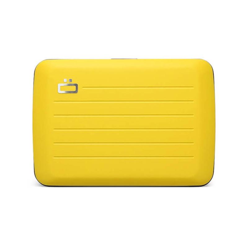 [&Ouml;GON -DESIGNS-] オゴンデザインズ クレジットカードケース 名入れ刻印無料 フランス製 アルミカードホルダー スキミング防止 メンズ (11.イエロー)｜Blueberry