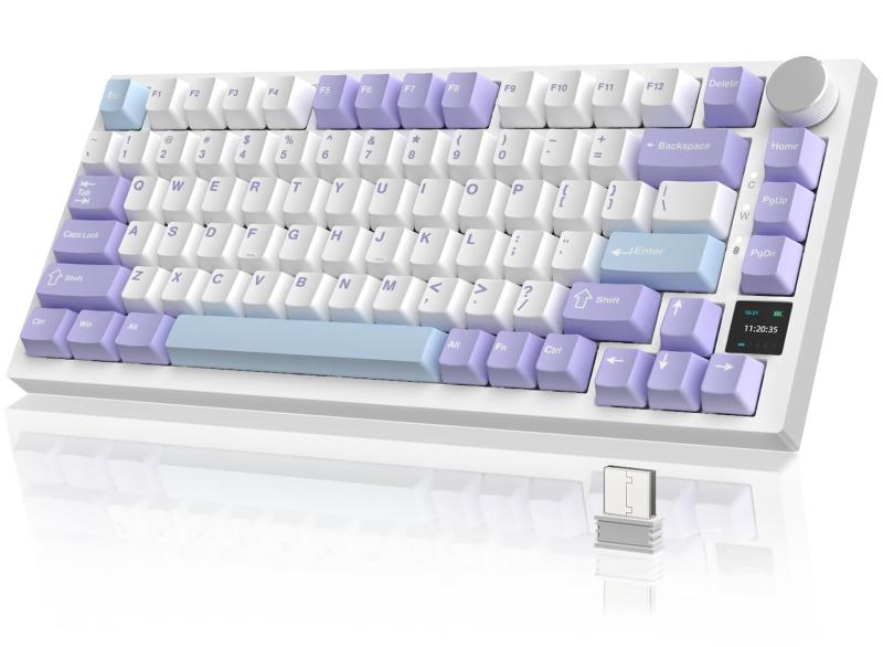 ATTACK SHARK x AJAZZ AK820PRO 力学的鍵盤 テンキー受け答え 82手当たり75% 3流行り物 2.4Ghz/BT/有線USB繋ぎ合わせる TFT映写幕 ANSI申し合わせ TKL ゲーミングキーボード ビウオ軸直線的軸 3/5いの一番熱っぽい