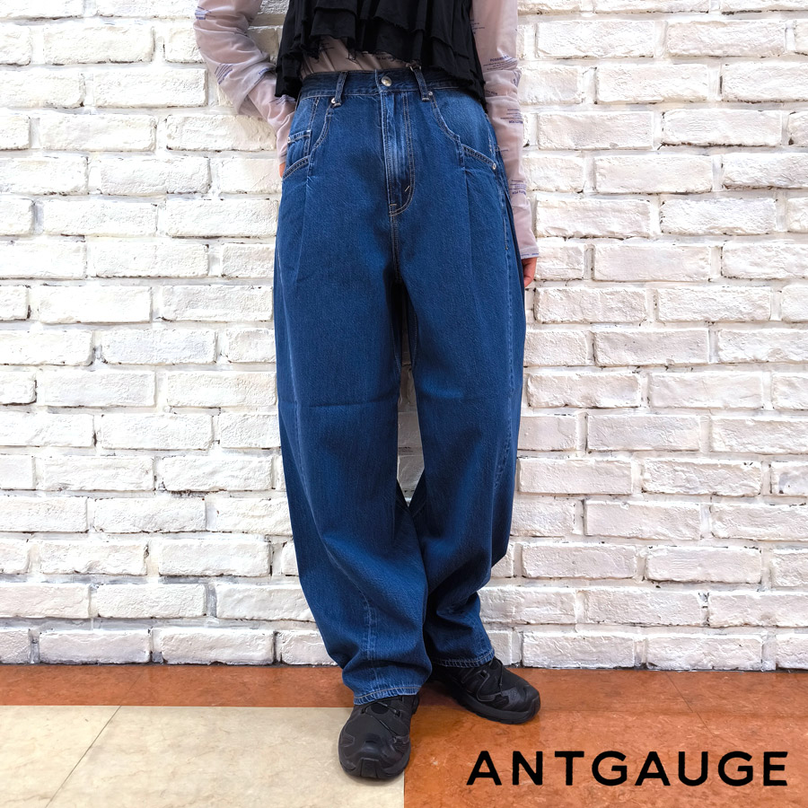 【今だけP5倍】Antgauge アントゲージ デニム 新作 ルーズ テーパード ツイストジーンズ C2357 ブランド レディース パンツ ジーンズ バギー ワイド カーブ ツイスト ウエストゴム 後ろゴム デニムパンツ カーブジーンズ ワイドパンツ 2025 秋 冬 秋冬