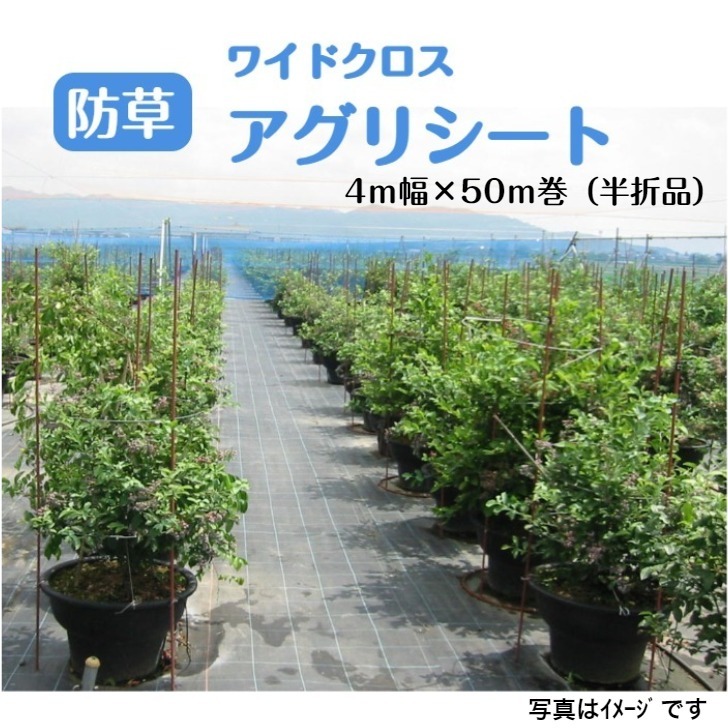 日本広々とした差し交わす アグリ居敷き (防草居敷き) 黒いことBB1515 しろがね色薄墨色SG1515 幅4ｍ×長さ50m巻（半折品） 青み透かし彫り伝達ルート入り口・入口 雑草 農作原材料 住みか 畑