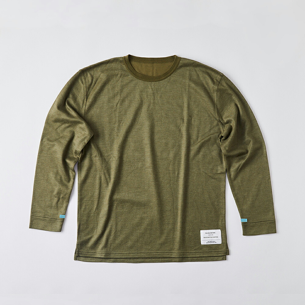 【公式】ブルーボトルコーヒー BLUE BOTTLE COFFEE × The Inoue Brothers... ワッフルロングスリーブＴシャツ（カーキ）｜ ザイノウエブラザーズ サステナブル オーガニックコットン ギフト プレゼント