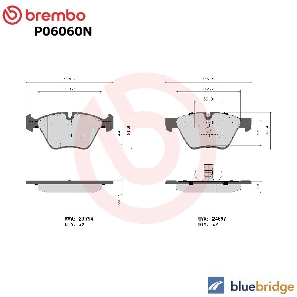 低ダスト BREMBO BMW 5シリーズ F10 523d フロント ブレーキパッド 34112449269 34116775310 34116796844 34116856591 34116858047