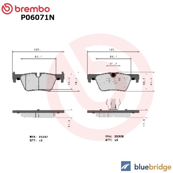 BREMBO 低ダスト BMW 1シリーズ F20 116i 118i 120i 118d リア ブレーキパッド 34206799809 34206873093 34206873094 34212464312