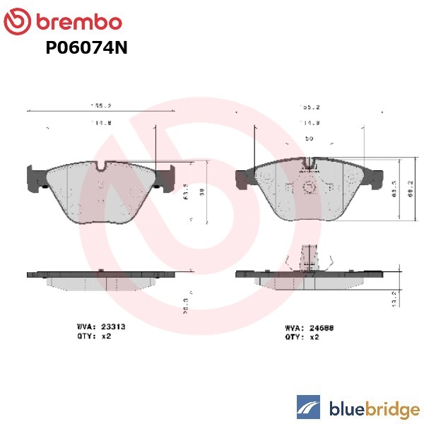 BREMBO BMW フロントブレーキパッド 34112449266 34116775314 34116798190 34116850885 34116850886