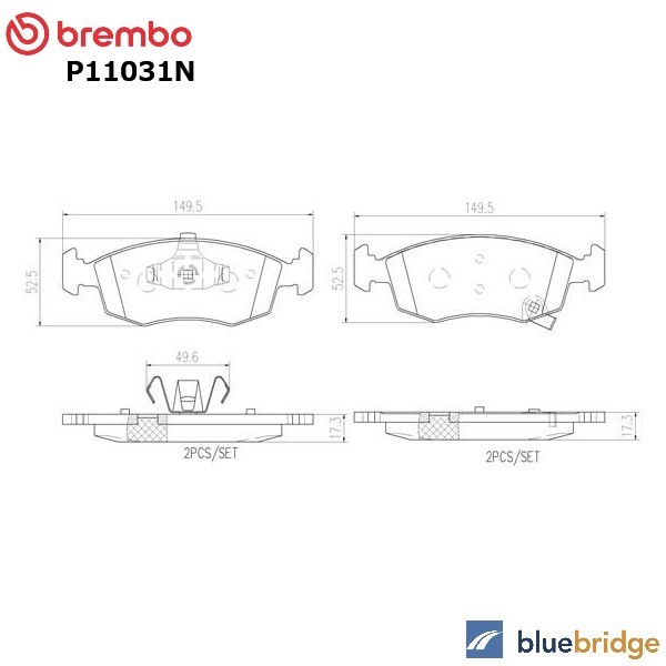 低ダスト BREMBO フィアット パンダ 0.9L 13909 フロント ブレーキパッド 77366212 77366274 77366378