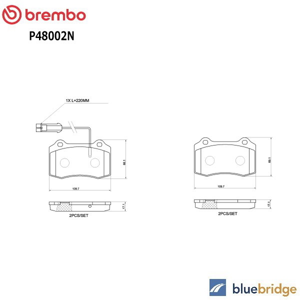 BREMBO マセラティ リア ブレーキ パッド 低ダスト 980156007