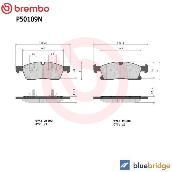 低ダスト BREMBO ベンツ Mクラス W166 ML350 フロント ブレーキパッド 0004209600 0064203820 0074208020