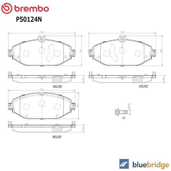 低ダスト BREMBO ベンツ CLSクラス C257 CLS220d フロント ブレーキパッド 0004209300 0084202820 0084203820
