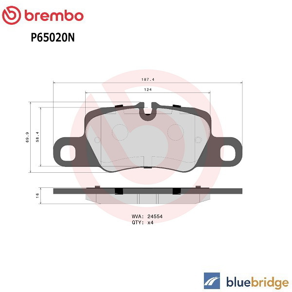 低ダスト BREMBO ポルシェ パナメーラ 970型 3.0L 3.6L リア ブレーキパッド 97035194905 97035294902 97035294904 97035294905