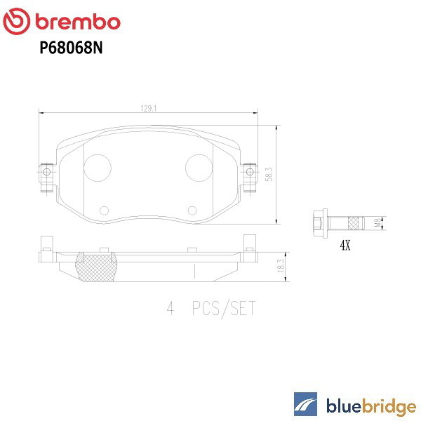 BREMBO ルノー フロントブレーキパッド 低ダスト 410603407R
