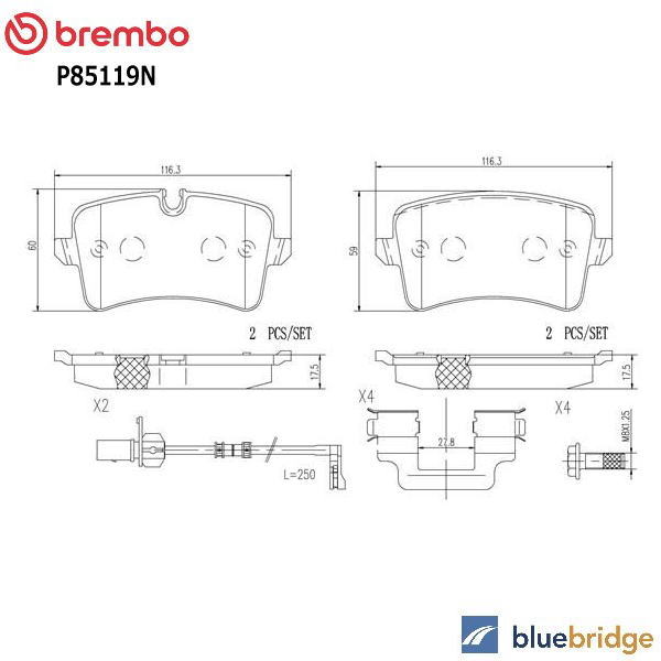 低ダスト BREMBO ポルシェ マカン リア ブレーキパッド 4G0698451B 4G0698451C 95B698451E 95B698451H