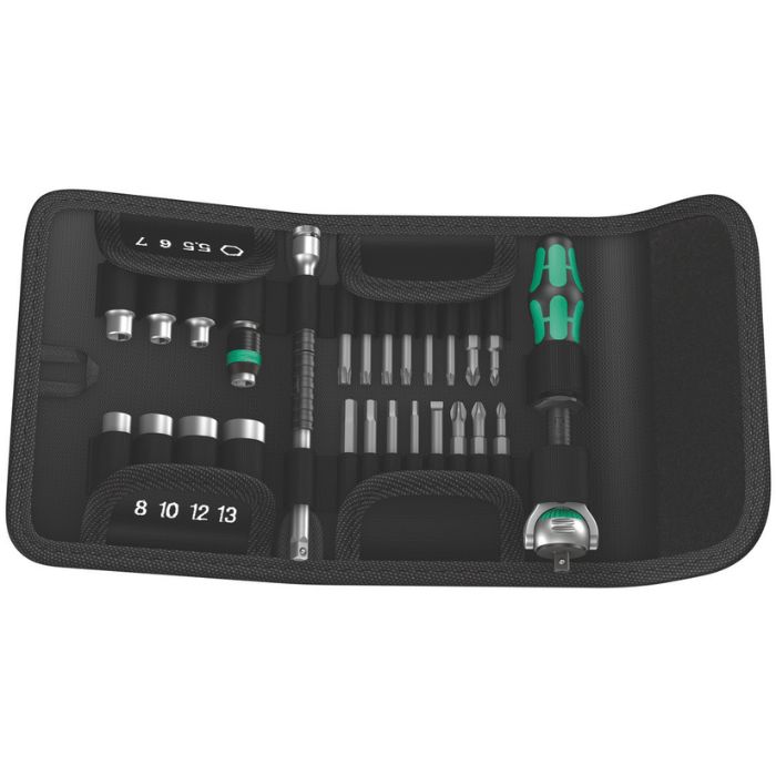 Wera ヴェラ チクロップスピードラチェットセット 収納ポーチ付き Kraftform Kompakt Zyklop Speed（05051045001）｜BLUECOLOUR店