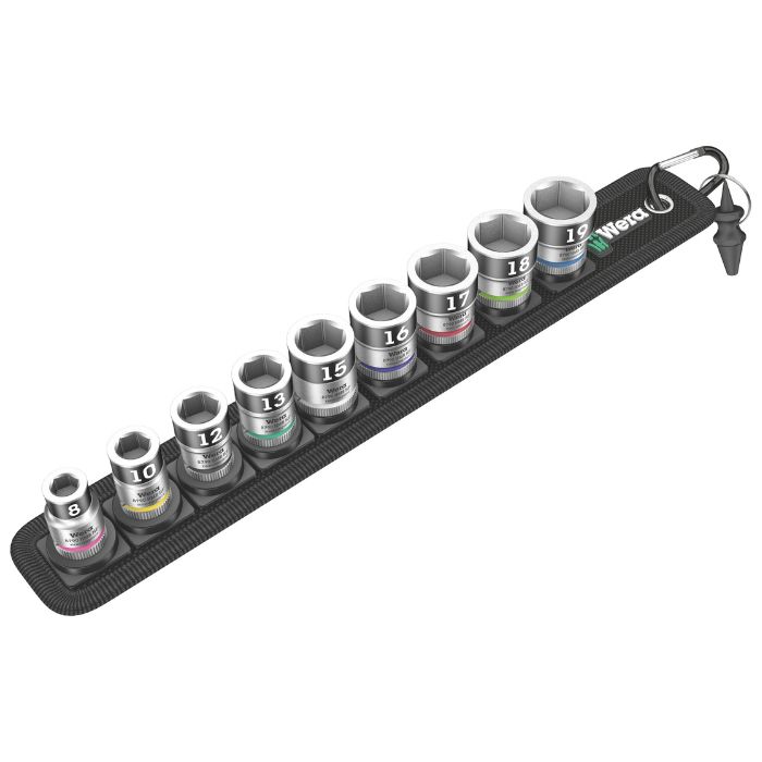 Wera ヴェラ 3/8" HF ソケットセット 9個 ホルダー付き Belt B 1 HF Zyklop Socket Set(05003970001)|BLUECOLOUR店