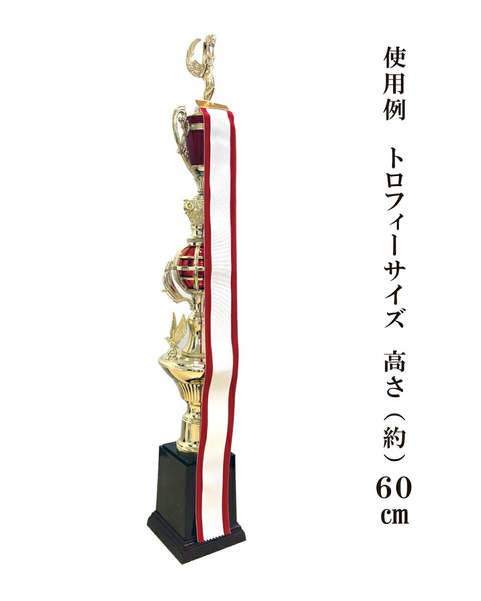 紅白ペナントリボン ６0ｃｍ （５本セット）ペン付き（長さ６0ｃｍ 60ｃｍ リボン ペン付き ペン マジック 紅白 赤耳 トロフィー カップ 優勝  持ち回り 記念 寄せ書き 筆耕 イベント 優秀 ゴルフ 表彰 お祝い 式典 パーティーグッズ