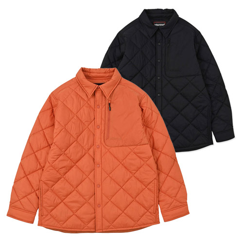 マーモット Marmot プリマロフトグラントシャツ メンズ 防風 撥水 中綿 ブラック/オレンジ M-L PRIMALOFT Grant Shirt