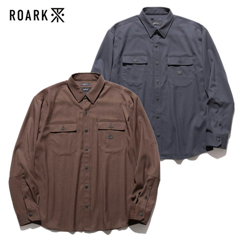 ロアーク ROARK 長袖シャツ メンズ M-L ブラウン/グレー NORDSMAN｜Blue in Green