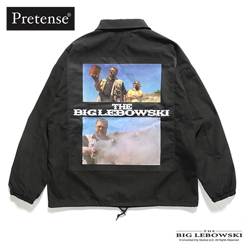 プリテンス Pretense コーチジャケット アウター メンズ 映画 THE BIG LEBOWSKI ビッグ・リボウスキ M-XL R.I.P. Coach Jacket -ブラック-｜Blue in Green