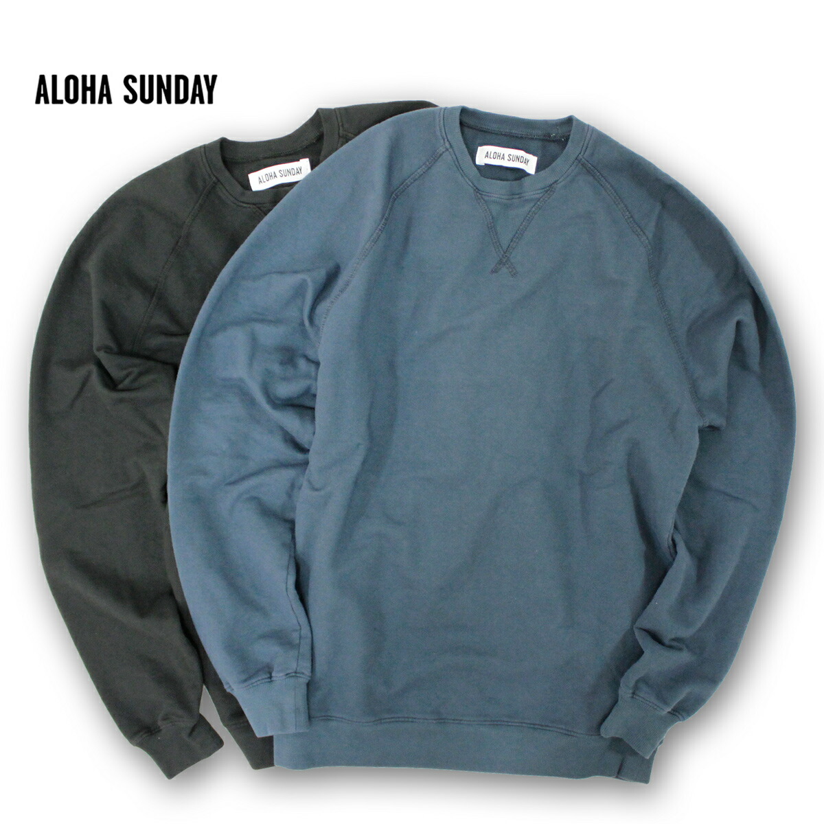 楽天市場 Aloha Sunday アロハサンデー Kapono スウェットトレーナー メンズ レディース ネイビー ブラック Xs M Blueism