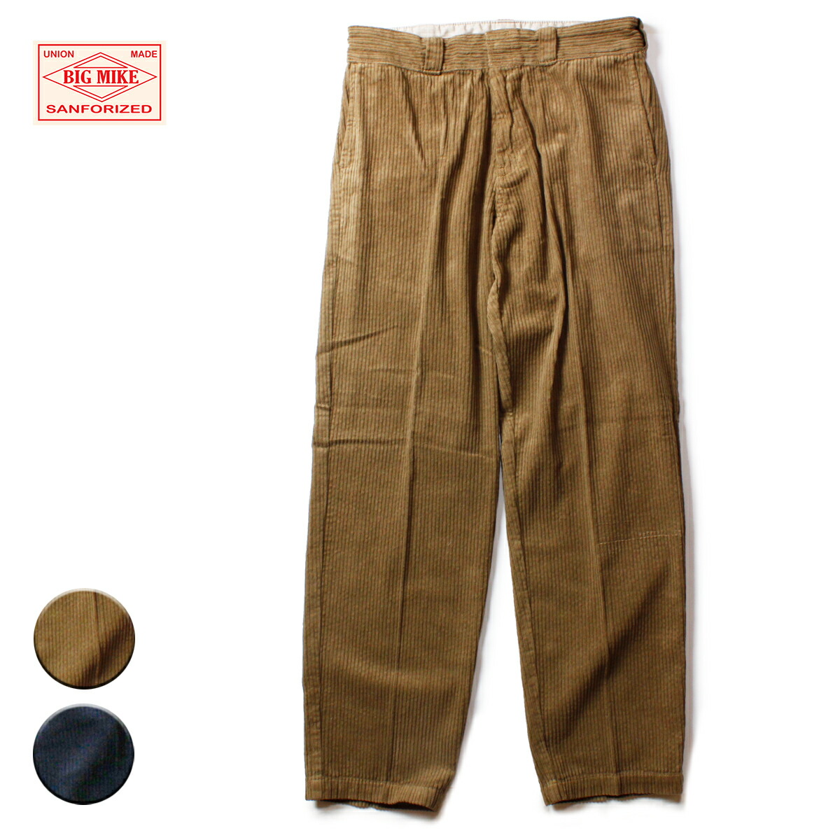 楽天市場 Big Mike ビッグマイク Corduroy Pants メンズ ブラウン ブラック 30 36 コーデュロイパンツ 太畝 ワイドパンツ ワンタック ワイドルーズ ワークパンツ ブランド おしゃれ アメカジ アメカジファッション 茶 黒 Blueism