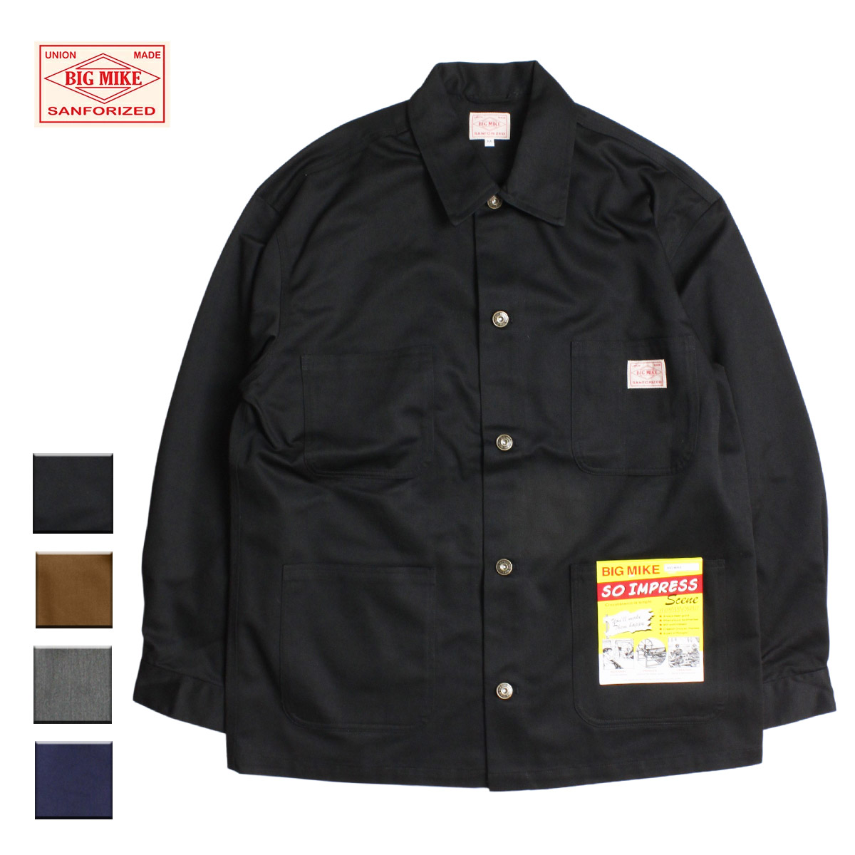 信頼 Big Mike ビッグマイク Chino Coverall メンズ ブラック コヨーテ 杢グレー ヴィンテージブルー M Xl カバーオールジャケット ワークジャケット ジャケット 無地 ブランド アメカジ アメカジブランド 黒 ブラウン 55 以上節約 Ccbcmalawi Org