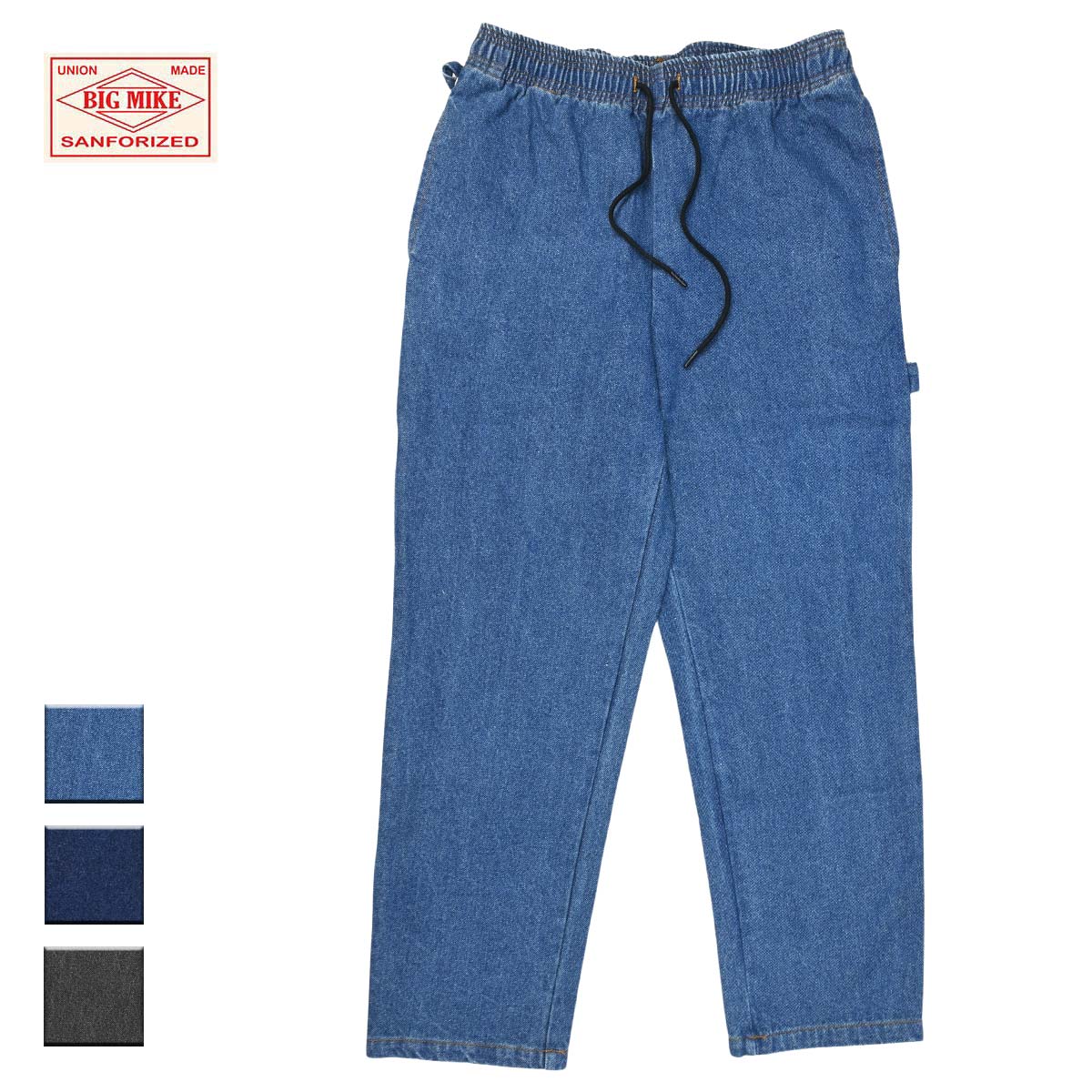 BIG MIKE ビッグマイク Denim Painter Easy Pants メンズ ライトインディゴ/ダークインディゴ/ブラック M-XL 【イージーパンツ デニムパンツ デニム パンツ ワークパンツ 無地 シンプル おしゃれ ブランド アメカジ アウトドア アメカジブランド 青 黒】|Blueism
