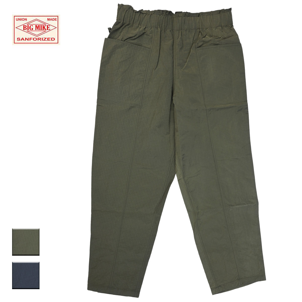 BIG MIKE ビッグマイク Nylon Rip Front Stitch Easy Pants メンズ オリーブ/チャコール M-XL 【イージーパンツ パンツ ファティーグパンツ ミリタリーパンツ アメリカ軍 軽量 ブランド ミリタリー アメカジ アメカジブランド ワークブランド カーキ 緑】|Blueism