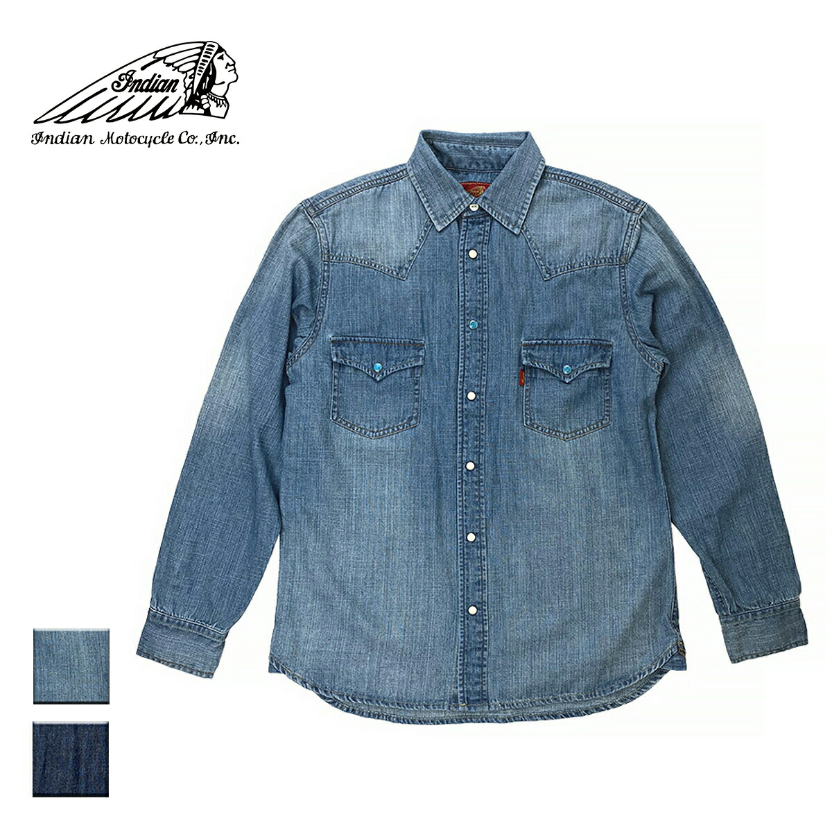 最適な価格 楽天市場 Indian インディアン ベーシック デニムウェスタンシャツ メンズ インディゴブリーチ インディゴ S Xl インディアンモトサイクル インディアンモーターサイクル ウエスタンシャツ シャツ 長袖 デニム おしゃれ ブランド ネイティブアメリカン