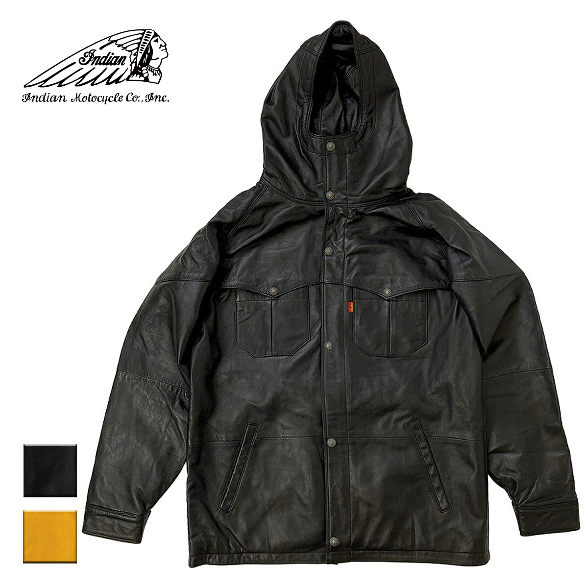 新発 Indian インディアン Sheepskin Mountain Parka メンズ ブラック ブラックxキャメル M Xl インディアンモトサイクル インディアンモーターサイクル マウンテンパーカー レザージャケット パーカー ブランド ネイティブアメリカン 黒 史上最も激安
