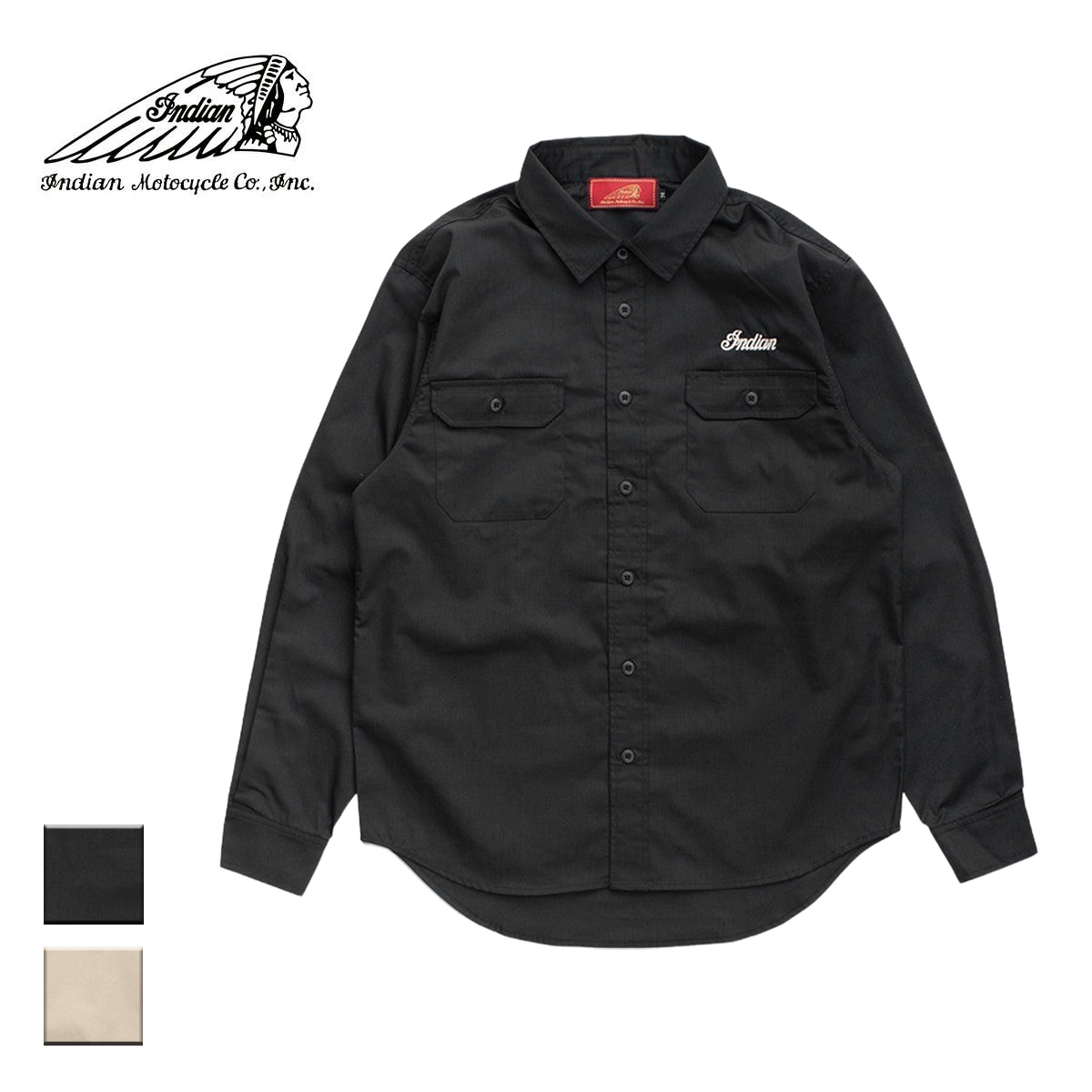 楽天市場】Indian インディアン L/S Work Shirt wappen & chain