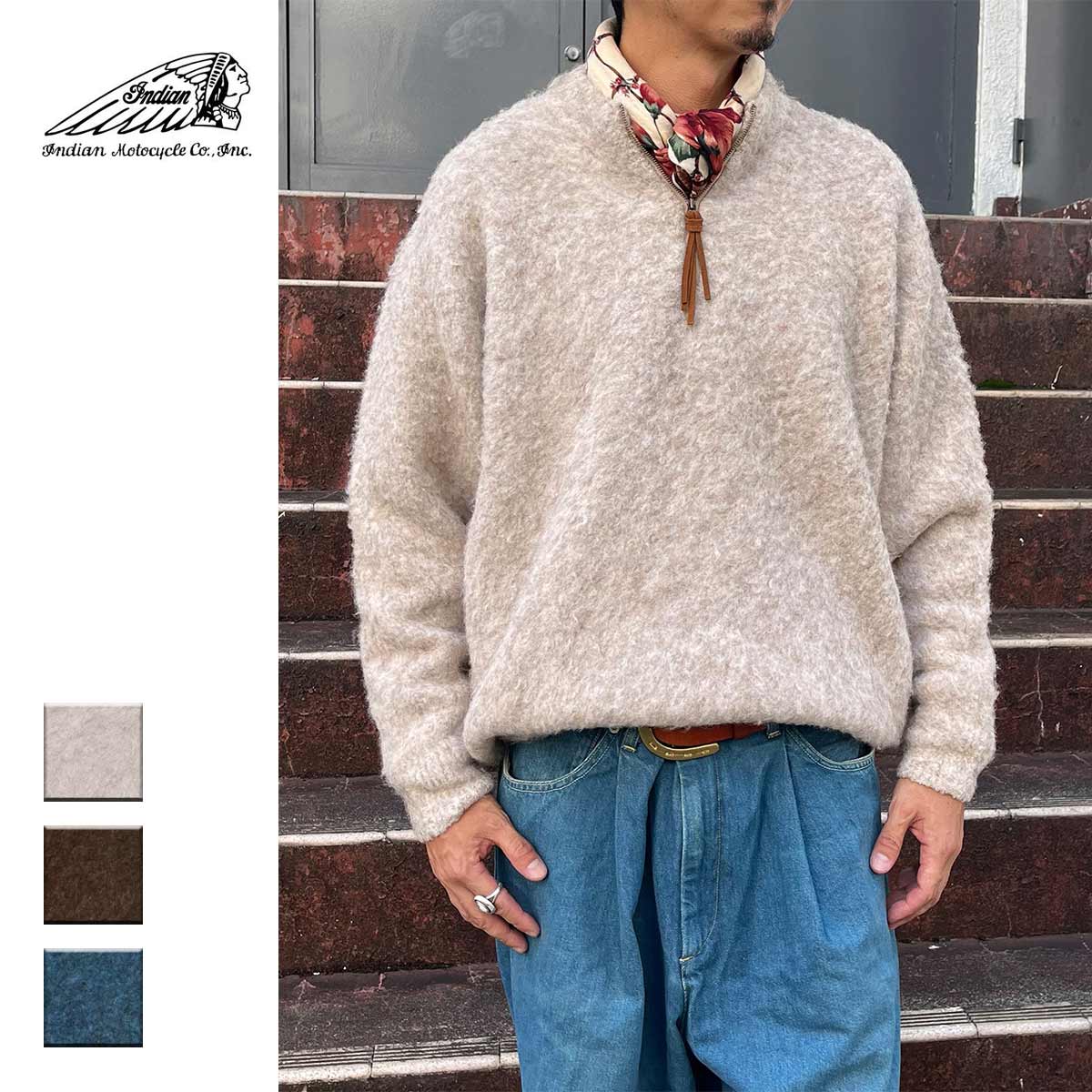 楽天市場】インディアン Indian Motocycle ウール カウチン セーター