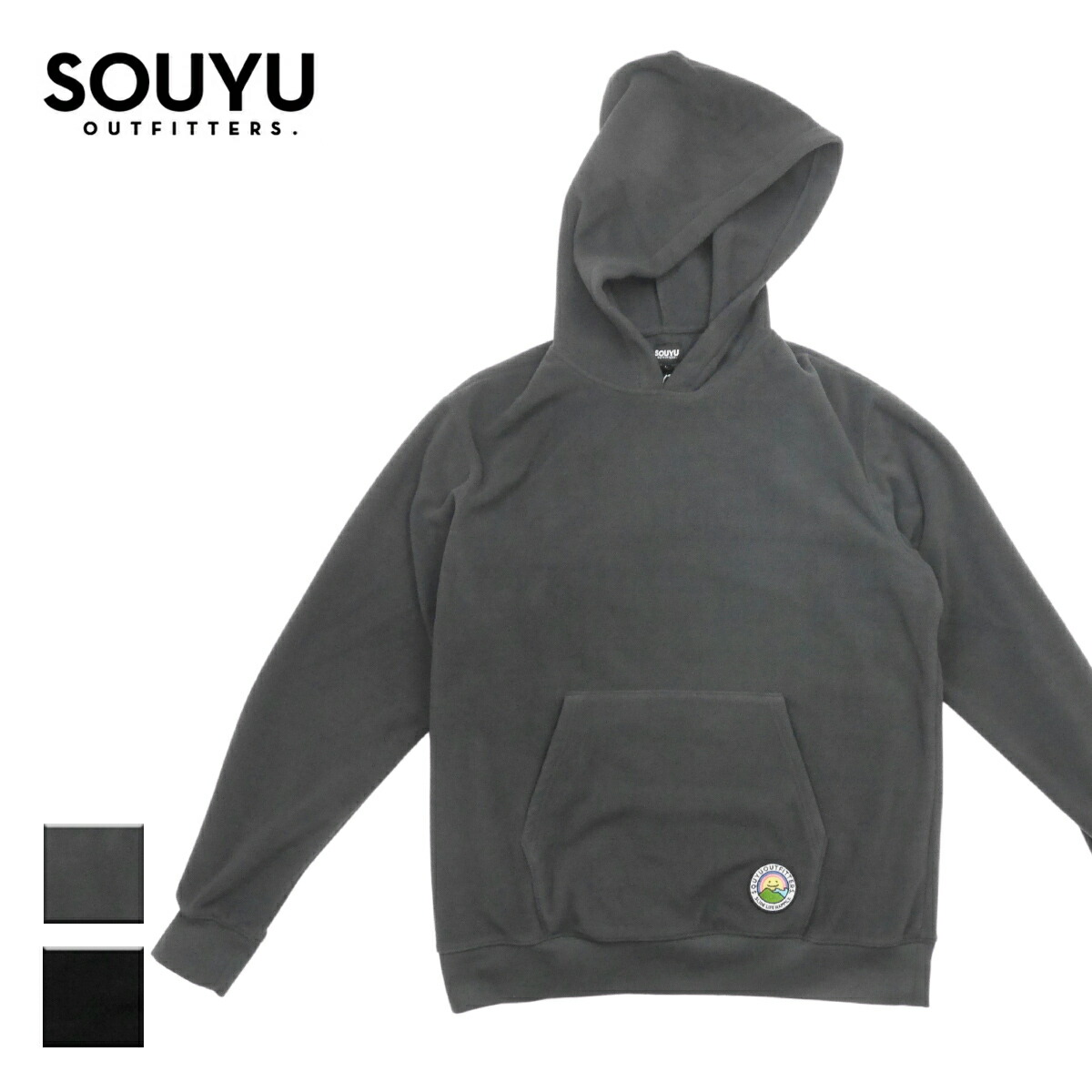 入園入学祝い パーカー フリース 長袖 プルオーバーパーカー L Xl パーカー チャコールグレー ブラック メンズ Parka Fleece Oldschool ソーユーアウトフィッターズ Outfitters Souyu スマイル 黒 アウトドアブランド アウトドア ブランド おしゃれ カジュアル