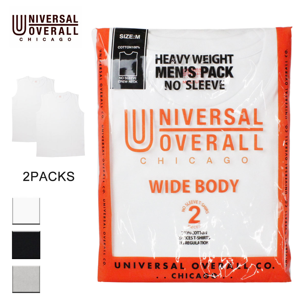 UNIVERSAL OVERALL ユニバーサルオーバーオール WIDE HEAVY 2PACKS SLEEVELESS