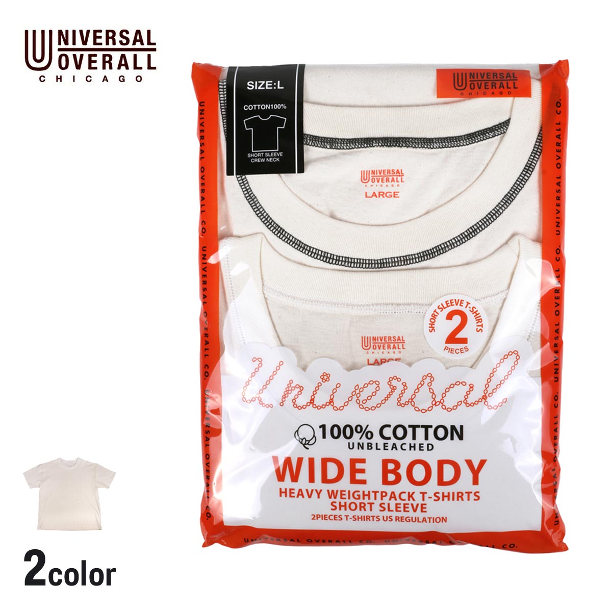 tシャツ UNIVERSAL OVERALL / WIDE HEAVY 2P PACKS HIGH NECK TEE / UVOP-008 レディース UNIVERSAL OVERALL（ユニバーサルオーバーオール）の「UNIVERSAL