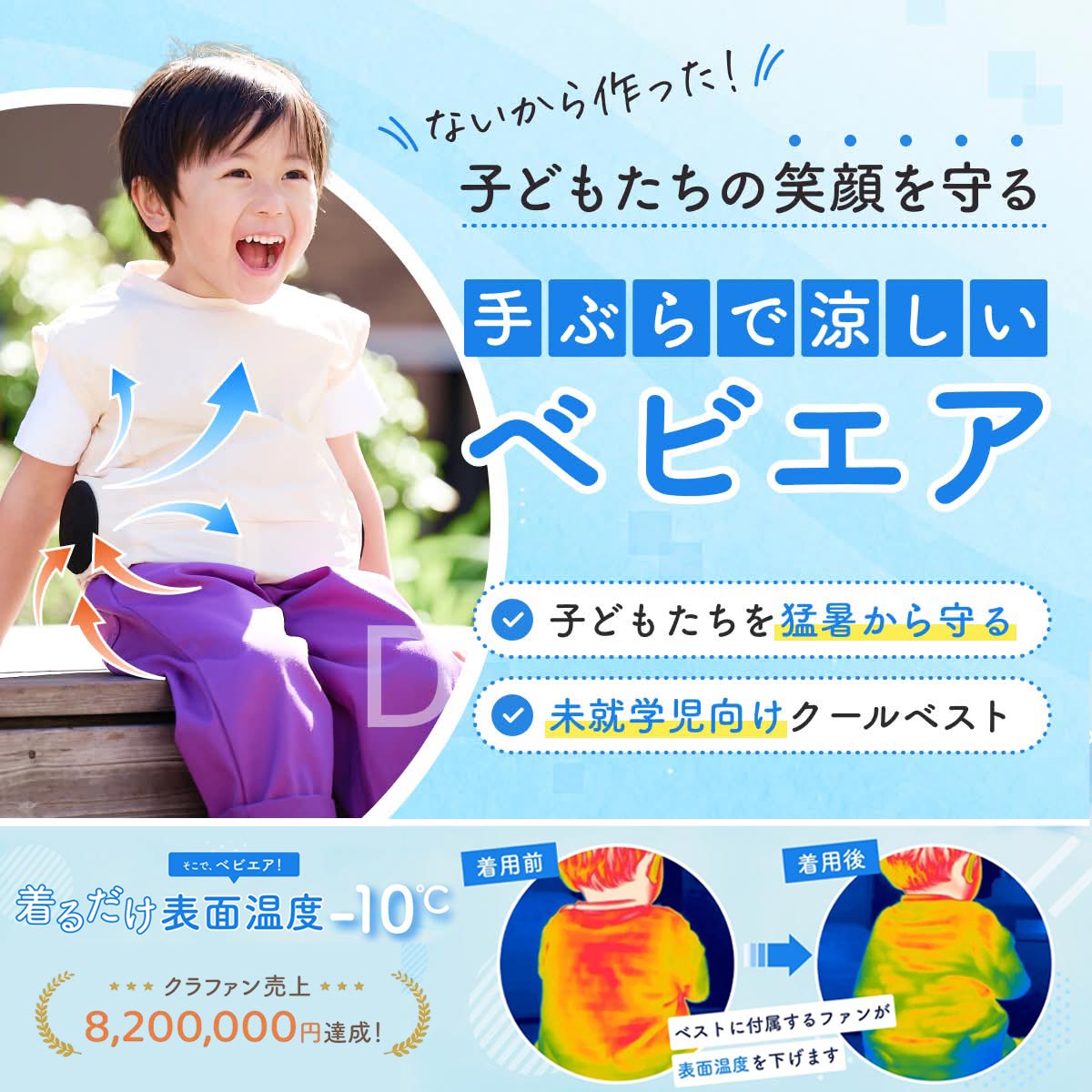 【着るだけで境界線の外側体温-10度】 ベビエア 赤ちゃん用 気違いより良い os【温度合わせる 意気組み症打つ手グッズ 暑さ打つ手 意気組み症打つ手 猛暑打つ手 夏用 気違い 送風気違い 冷やりとしたより良い お出かけ打つ手 お出掛け打つ手 赤ちゃん 赤ちゃん 乳飲み子 お坊っちゃん 御姉さん 赤ちゃん用 1歳 2歳 3歳 4歳 生み出すこと祝賀会】